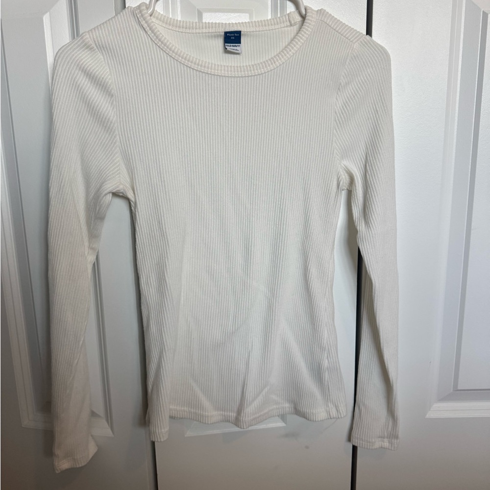 Old Navy White Ribbed Tee